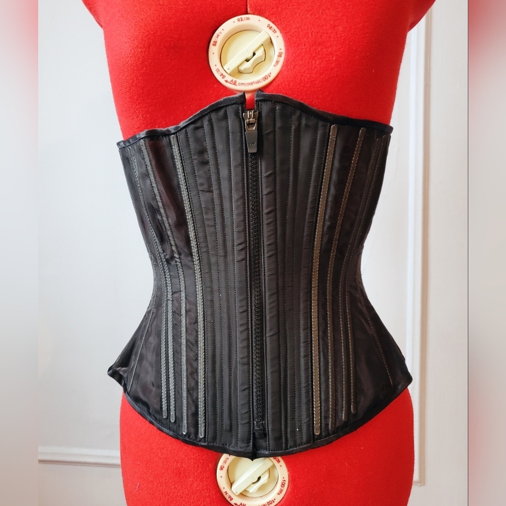 Black Unlined Mesh Corset by Timeless Trends
